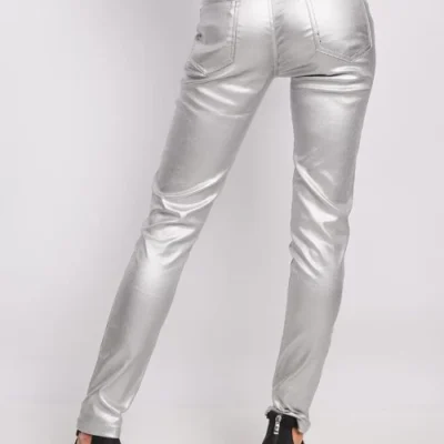 618- pantalon slim huilé - gris - 44