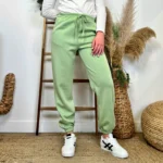 Jogging large uni à poches - vert-pale - taille-unique