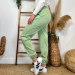 Jogging large uni à poches - vert-pale - taille-unique