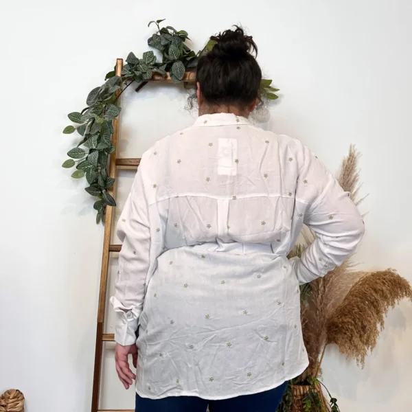 Z762- Blouse brodée Christy (T44-T52) - blanc - 52