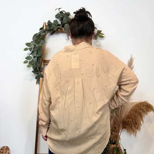 Z762- Blouse brodée Christy (T44-T52) - beige - 52