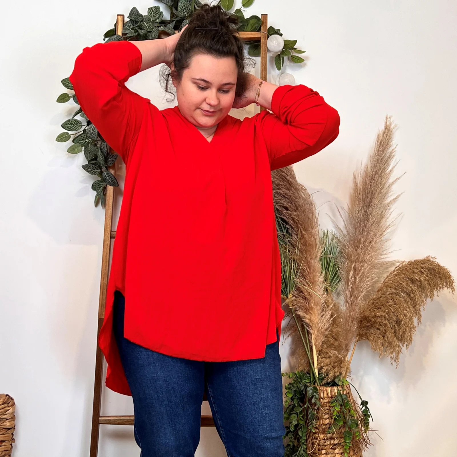 J959- Blouse Mi-longue unie (TU) 🇮🇹