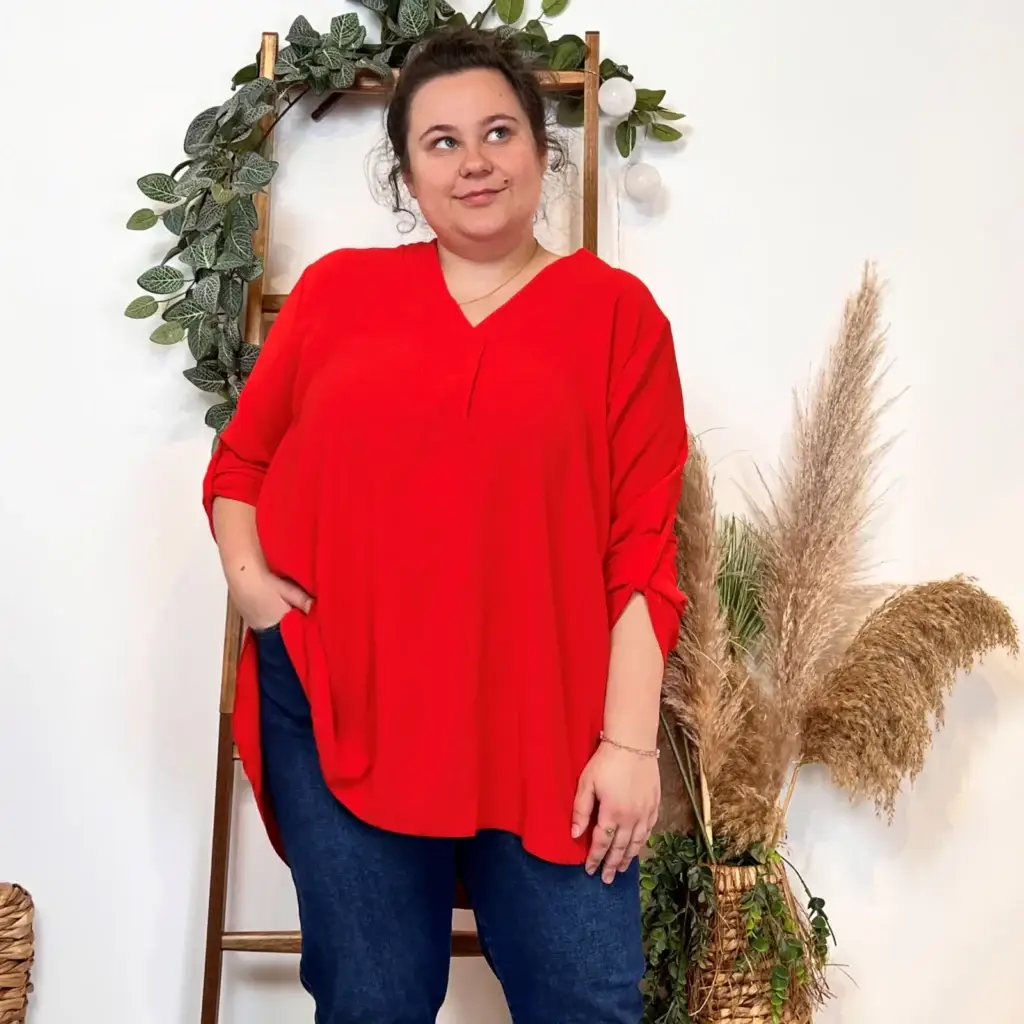 J959- Blouse Mi-longue unie (TU) 🇮🇹