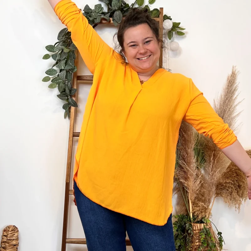 Blouse Mi-longue unie (TU) - orange-clair - taille-unique-grande-taille