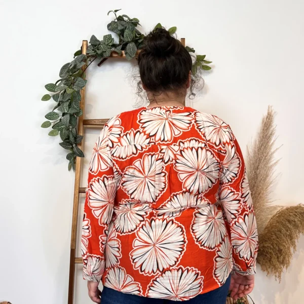 Z778- Tunique « nénuphards » (T44-T52) - orange - 52