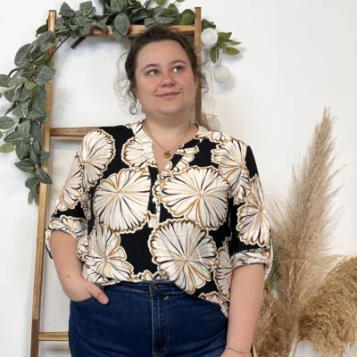 Z778- Tunique « nénuphards » (T44-T52) - noir - 52