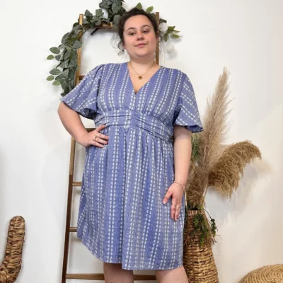 K476- Robe Maëlle (T40-T48) 🪷 - bleu-jeans - 48