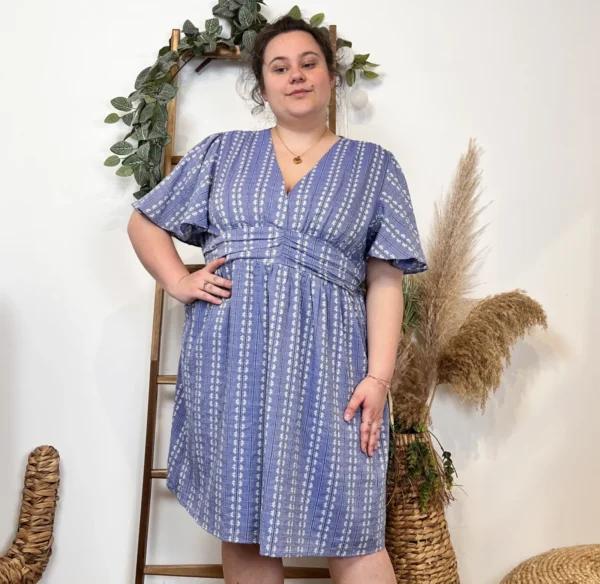 K476- Robe Maëlle (T40-T48) 🪷 - bleu-jeans - 48