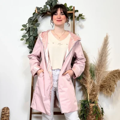 K029- Imper réversible (T36-T42) - rose-pale - 42