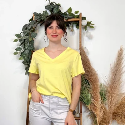 PT963- T-shirt Uni (T36-T40) - jaune - 38