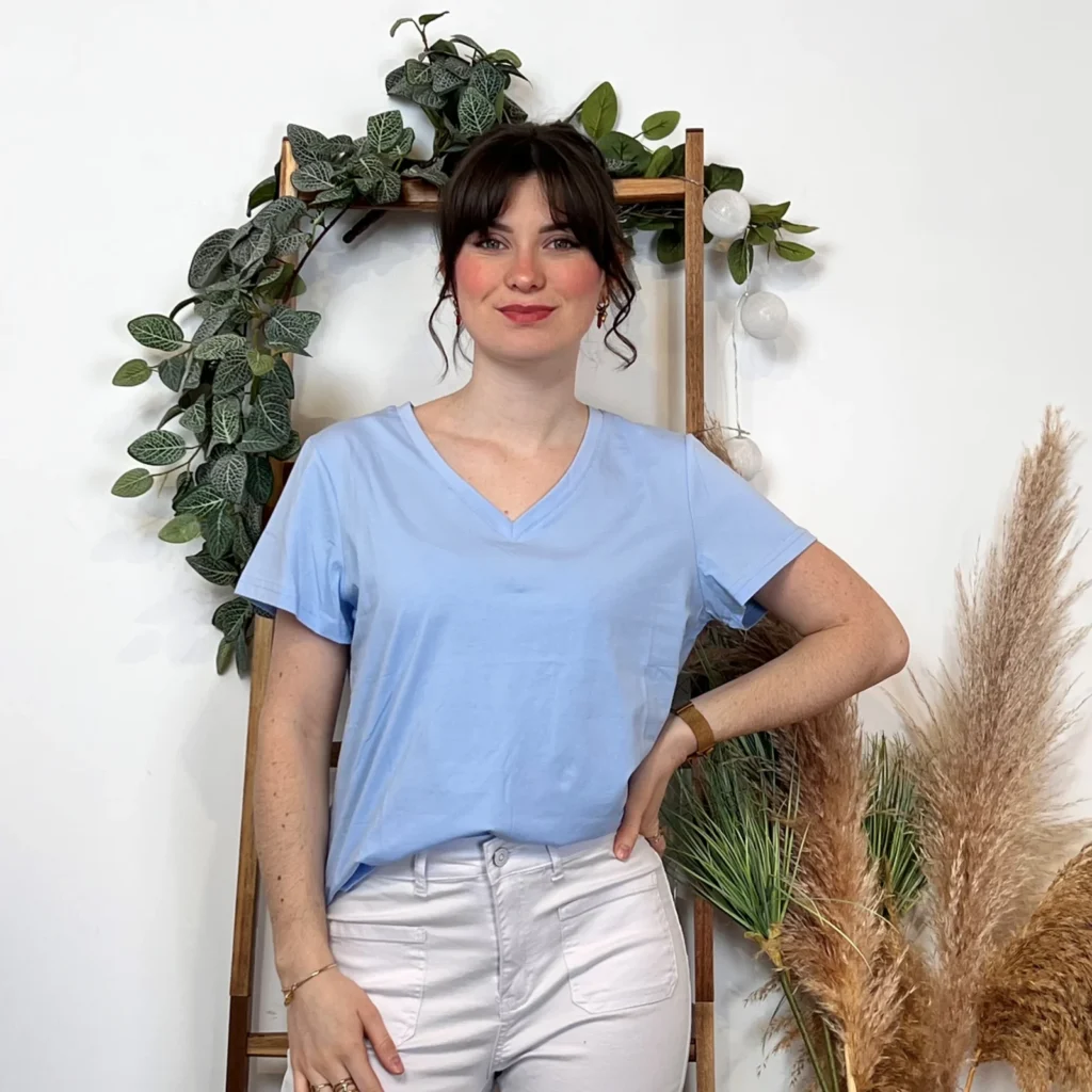 PT963- T-shirt Uni (T36-T40) - bleu-ciel - 40