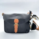 Sac cartable vintage - Flora & Co - noir-camel - taille-unique