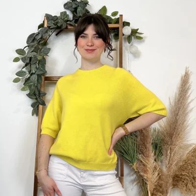 K311- pull Manches courtes (Tu) 🇮🇹 - jaune - taille-unique