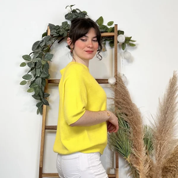 K311- pull Manches courtes (Tu) 🇮🇹 - jaune - taille-unique