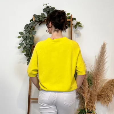 K311- pull Manches courtes (Tu) 🇮🇹 - jaune - taille-unique