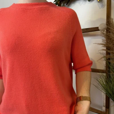 K311- pull Manches courtes (Tu) 🇮🇹 - corail - taille-unique