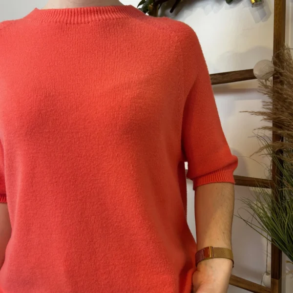 K311- pull Manches courtes (Tu) 🇮🇹 - corail - taille-unique