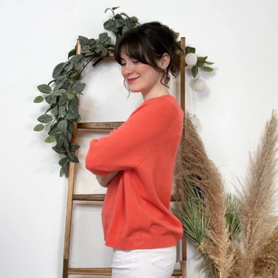 K311- pull Manches courtes (Tu) 🇮🇹 - corail - taille-unique