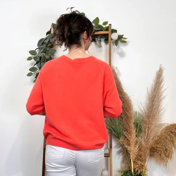 K311- pull Manches courtes (Tu) 🇮🇹 - corail - taille-unique