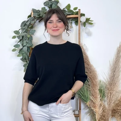 K311- pull Manches courtes (Tu) 🇮🇹 - noir - taille-unique