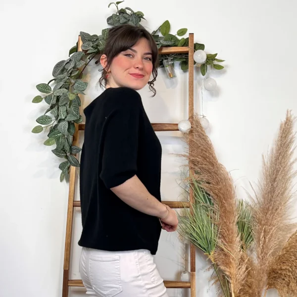 K311- pull Manches courtes (Tu) 🇮🇹 - noir - taille-unique