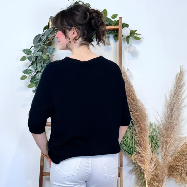 K311- pull Manches courtes (Tu) 🇮🇹 - noir - taille-unique