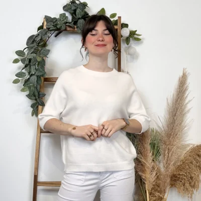 K311- pull Manches courtes (Tu) 🇮🇹 - blanc - taille-unique