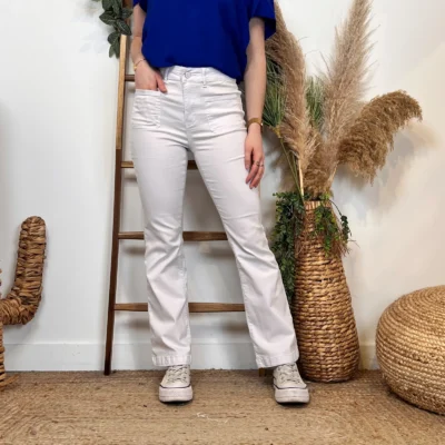 N005- Jean Flare Voggo (T36-T44) - blanc - 44