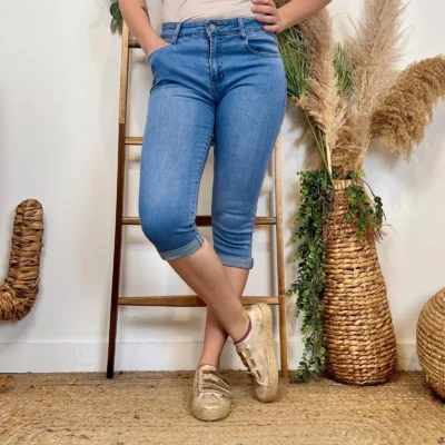 O601- Pantacourt Voggo (T36-T44) - denim - 44