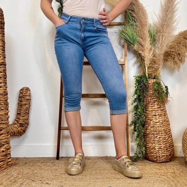 O601- Pantacourt Voggo (T36-T44) - denim - 44