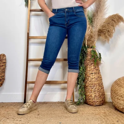 O601- Pantacourt Voggo (T36-T44) - denim - 44