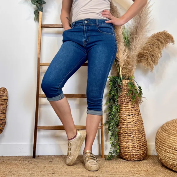 O601- Pantacourt Voggo (T36-T44) - denim - 44