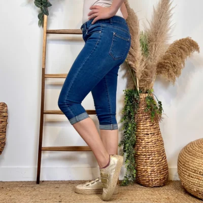 O601- Pantacourt Voggo (T36-T44) - denim - 44