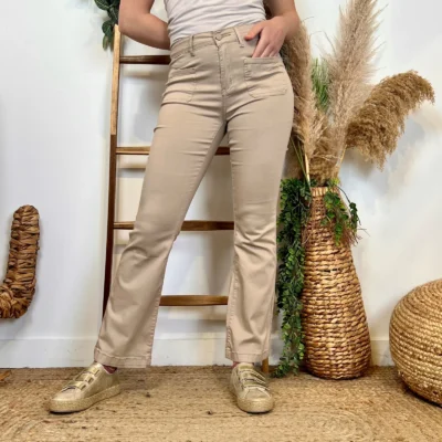 N005- Jean Flare Voggo (T36-T44) - beige - 44