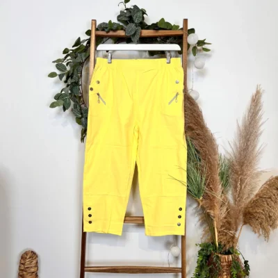 T581- Pantacourt stretch uni JST (T38-T52) - jaune - 58