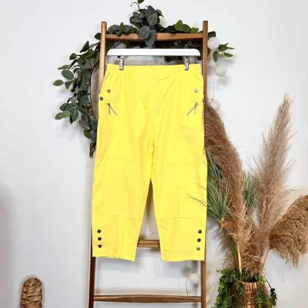 T581- Pantacourt stretch uni JST (T38-T52) - jaune - 58