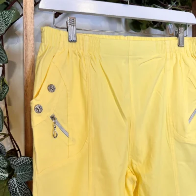 T581- Pantacourt stretch uni JST (T38-T52) - jaune - 58