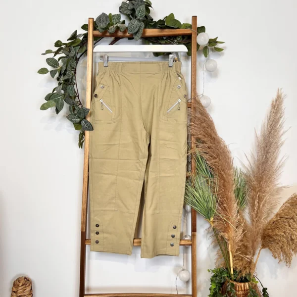 T581- Pantacourt stretch uni JST (T38-T52) - beige - 58