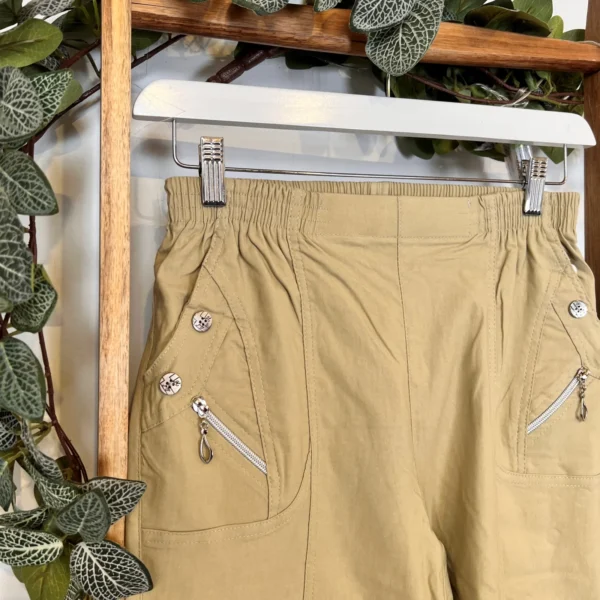 T581- Pantacourt stretch uni JST (T38-T52) - beige - 58