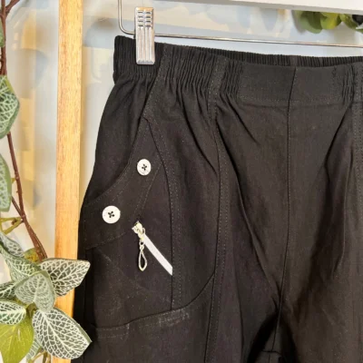 T581- Pantacourt stretch uni JST (T38-T52) - noir - 58