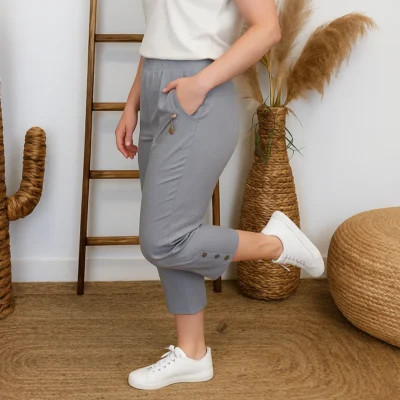 T581- Pantacourt stretch uni JST (T38-T52) - gris - 58