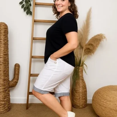 T582- Short JST Biais (T38-T52) - blanc - 58