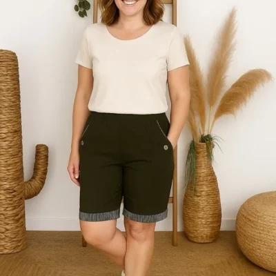 T582- Short JST Biais (T38-T52) - kaki - 56