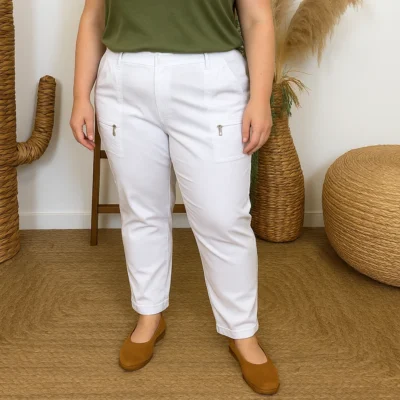 T545- Pantalon Confort JST (T38-T52) - blanc - 58