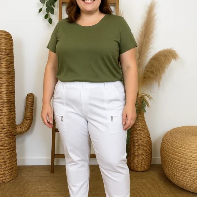 T545- Pantalon Confort JST (T38-T52) - blanc - 58