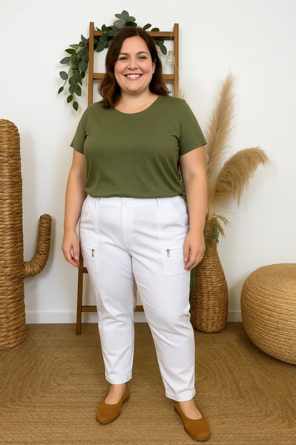 T545- Pantalon Confort JST (T38-T52) - blanc - 58