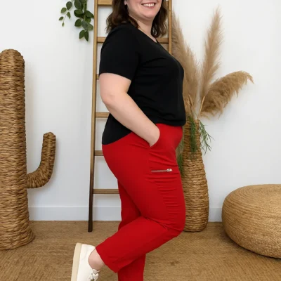 T545- Pantalon Confort JST (T38-T52) - rouge - 58