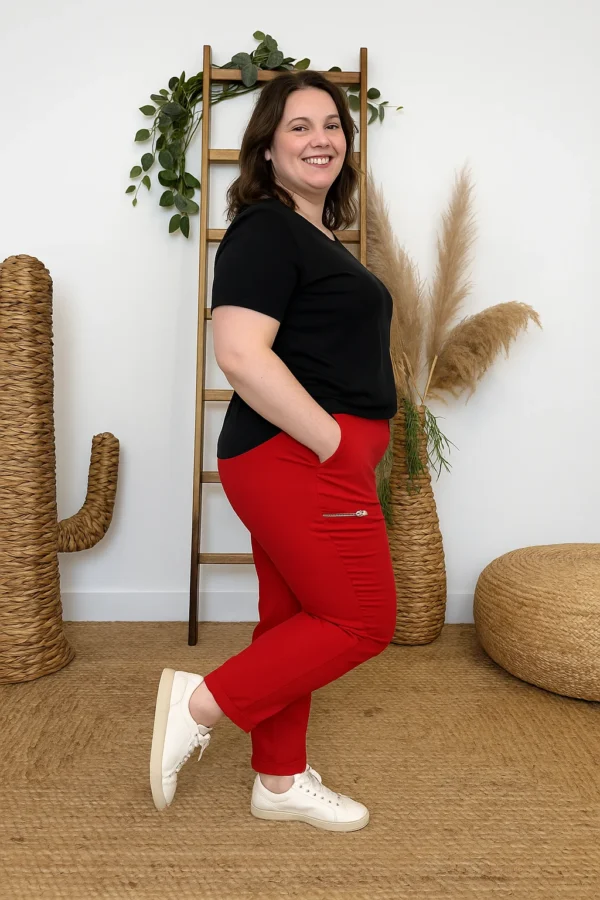 T545- Pantalon Confort JST (T38-T52) - rouge - 58