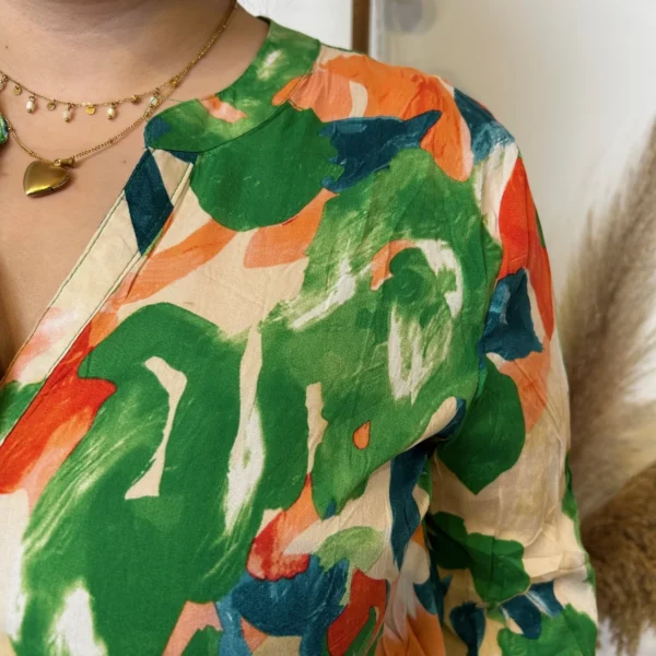 Z770- Tunique « Aquarelle » (T44-T52) - vert-bresil - 52