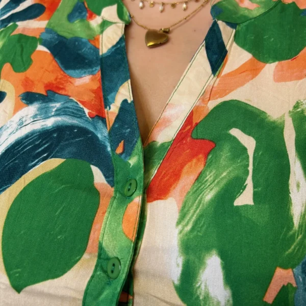 Z770- Tunique « Aquarelle » (T44-T52) - vert-bresil - 52